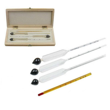 Set of alcohol meters in a wooden box в Волжском